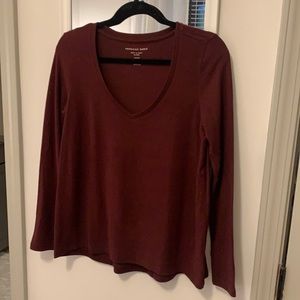 Burgundy long sleeve top